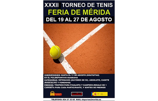 El Torneo de Tenis de ferias se celebrará del 19 al 27 de agosto