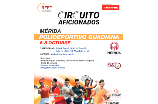 El circuito de aficionados de la RFET llega a Mérida